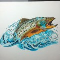 I painted this to commemorate my daughters first trout on the fly